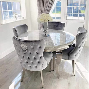 Fast Selling Home Furniture Stainless Steel Base Rectangular Marble Top <strong>Dining</strong> <strong>Tables</strong> 6 Chairs Luxury <strong>Dining</strong> <strong>Table</strong> Set in <strong>UK</strong> - Product Image 6
