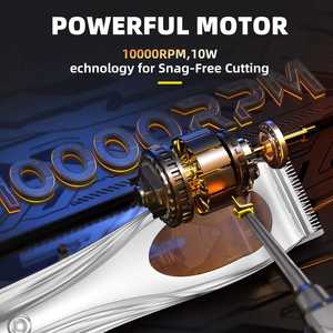 Tondeuse à cheveux sans fil rechargeable avec batterie au lithium 2600 mAh, 10000 tr/min, double lame, avec station de charge stable - Product Image 4