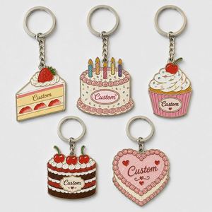 Llaveros Personalizados al por Mayor de Alta Calidad, Modelo de Postre, Diseño de Logotipo de Pastelería, Souvenir Promocional, Decoración, Anillo para Llaves - Product Image 1