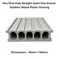 Revêtement de terrasse composite WPC imperméable à clipser, à trous ovales lisses, pour jardin extérieur, patio, revêtement de sol bois-plastique à grain droit fin