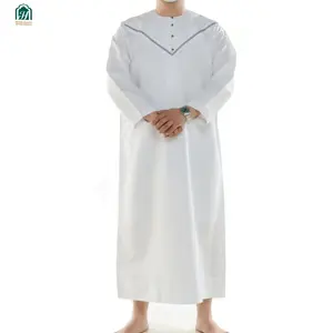 Omani 남자 Thobe 의류 이슬람 아랍어 화이트 Thobe / Thawb Omani 디자인 믹스 색상 4 시즌 중동 1PCS/OPP 성인