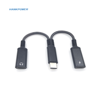 2 en 1 Dual Type-C Audio PD 66W Fast Change Adapter Aux Cable For Mobile Phone Laptop Tablet