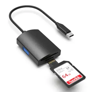 Pembaca kartu 3 dalam 1 USB 3 dalam 1 kustom harga pabrik Oem Odm USB A 3.0 5 GB/S transfer data kecepatan tinggi Tipe c ke USB