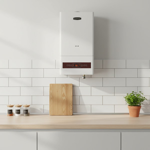 Chaudière murale intelligente <span class=keywords><strong>thermostat</strong></span>ée au <span class=keywords><strong>gaz</strong></span> naturel de 36 kW pour usage domestique, double usage chauffage et eau chaude sanitaire - Product Image 1