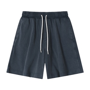 Pantalones Cortos Casuales de Cinco Puntos Estilo Americano Vintage para Hombre, de Algodón Envejecido con Lavado Efecto Nieve - Product Image 5