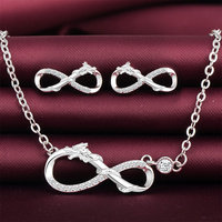 925 argent Collier Boucles D'oreilles Infinity Dragon Ensembles de Bijoux