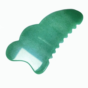 Premium Green Aventurine Gua Sha Massager Wave-Shape Facial Sculpting Tool with Ridged Side for Puffiness Relief - Product Image 5