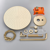 Haute qualité or brossé dissimulé céramique pluie salle de bain douche robinet ensemble 2 voies mitigeurs robinet mural pluie système de douche