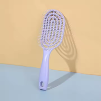 Brosse à cheveux ronde de massage du cuir chevelu bouclée mignonne de voyage personnalisée avec marque privée, massage du cuir chevelu en gros avec logo