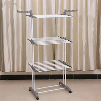 Nouveau modèle de séchoir à linge pliable en acier inoxydable, multifonctionnel, pour l'intérieur, organisateur de vêtements
