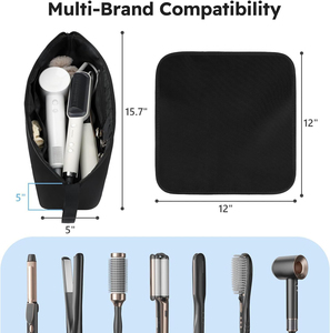 Tapis Résistant à la Chaleur Amovible, Organisateur d'Accessoires de Coiffure, Pochette de Rangement Essentielle pour Fer à Lisser, Sèche-Cheveux et Outils Thermiques, Sac de Voyage - Product Image 6