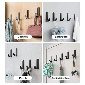 Paquete de 12 ganchos de toalla adhesivos de acero inoxidable 304 para montaje en pared - Product Image 3