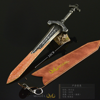 Épée Gargoyle de jeu Elden Ring, version étui en cuir 30CM, modèle d'arme entièrement métallique, cadeau pour garçon, ornement, accessoire de cosplay