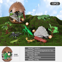 Nueva llegada juguetes educativos de animales PVC plástico vida silvestre figuritas de animales juguetes conjunto animales de simulación con cubo de huevo para niños