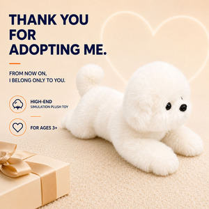 Fabricant de jouets en peluche réalistes pour chiens maltesiens OEM, logo personnalisé, marque privée, fournisseur en gros d'animaux en peluche - Product Image 2