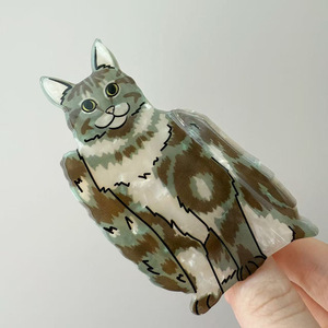 Pince à cheveux chaton créative, design animal mignon, en alliage et acétate, 8-9 cm, pour femmes, idéale pour les soirées. - Product Image 5