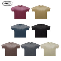 T-shirt en coton lourd 270G, délavé à l'acide, coupe ample vintage pour homme, avec logo personnalisé, pour usage quotidien, vente en gros