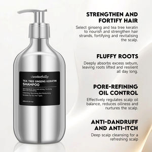 Champú y Acondicionador con Aceite de Árbol de Té y Ginseng Keratina, Set MaxTherapy, Alivia la Picazón del Cuero Cabelludo, Refresca y Limpia la Caspa, para Mujeres y Hombres - Product Image 3