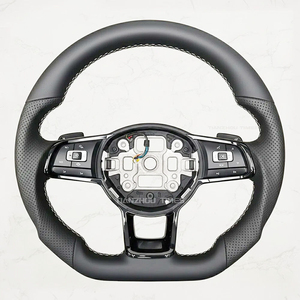 Housse de <span class=keywords><strong>volant</strong></span> en cuir à 3 branches pour VW Golf 4-8 GTI Polo <span class=keywords><strong>Scirocco</strong></span> Passat Golf R - Product Image 1