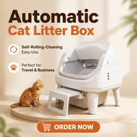Litière automatique pour chat AutoScooper 12 Lite avec design ouvert auto-nettoyant, facile à nettoyer, avec capteurs infrarouges multiples