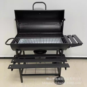 Charcoal <b>Grill</b> Smoker 105.5x85x118cm Multi Function Outdoor <b>BBQ</b> <b>Grill</b> Cast Iron Modern Design - Product Image 3