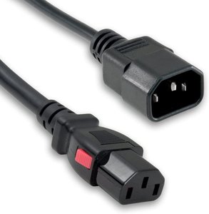 IEC C14 Để Khóa Dây Nguồn <span class=keywords><strong>C13</strong></span>, 15A 14/3 SJT Dây Khóa 2ft <span class=keywords><strong>C13</strong></span> Đến C14 PDU - Product Image 1