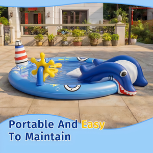Divertido Tobogán Inflable de PVC con Piscina, Tapete de Juego Acuático Multifuncional para Interiores y Exteriores para Niños y Familias - Product Image 3