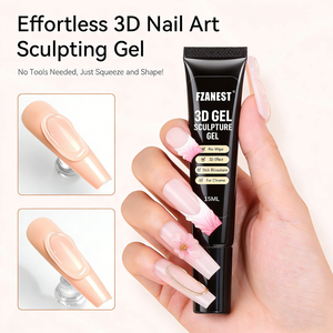 FZANEST Gel 3D pour Nail Art, Gel de Sculpture, Colle pour <span class=keywords><strong>Dessin</strong></span>, Moulage, Sculpture et Décoration, Gel Polish Transparent Sans Résidu pour Créations d'Ongles DIY - Product Image 4