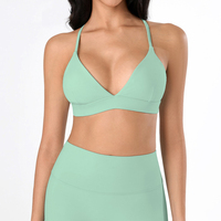 Soutien-gorge de sport rembourré à maintien élevé pour femme, avec bretelles réglables, dos croisé, idéal pour le yoga, l'entraînement et le fitness