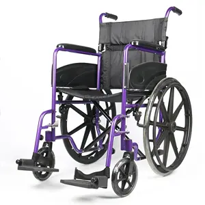New Update Customized Model Standard Foldable Manual Steel Wheelchair With Customizable Color Frames