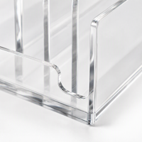 Boîte de présentation de dossiers en acrylique personnalisée, organiseur de documents transparent pour bureau, avec fentes verticales, support de rangement de bureau avec logo OEM