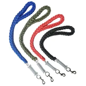 Braided Walking Dog Heavy Duty Stainless Steel Buffer Spring Durable Pet Leash for Medium and Large Dogs