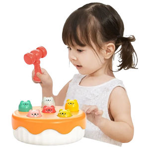 Jouet marteau pour bébé, gâteau pop-up à 6 trous, rongeurs de dessin animé, développement de la motricité, coordination œil-main, éducatif, cadeau de 1er anniversaire pour tout-petit - Product Image 1