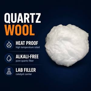 Laine de quartz, laine de verre de silice, résistante aux hautes températures, sans alcali, isolation thermique, matériau de remplissage pour catalyseurs de laboratoire - Product Image 1