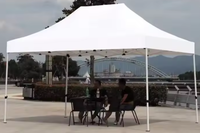 Tente à auvent robuste 10x10 avec structure en fer, tissu Oxford imperméable, anti-UV, pare-soleil, pliable, rétractable, pour extérieur toutes saisons, personnalisable