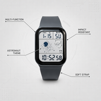 Montre numérique pour enfants, montre d'astronaute pour étudiants, montre à LED sportive, étanche, carrée, en silicone, pour garçons et filles, thème spatial, cadeau
