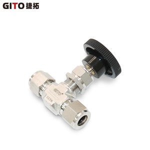 Válvula de Aguja Manual de 1/2'' con Cuerpo Forjado y Férula para Agua y Aceite, 3000 PSI, Válvula de Aguja para Línea de Aire con Estructura Angular - Product Image 2