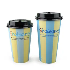 Yeni tasarım 4oz 8oz 12oz 16oz özel Logo tek kullanımlık tek çift dalgalanma duvar kağıdı kahve kapaklı kupa sıcak içecekler için