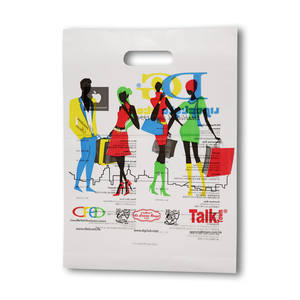 Bolsas de plástico troqueladas Bolsas de compras negras reutilizables para Boutique Bolsas de plástico de agradecimiento para negocios - Product Image 5