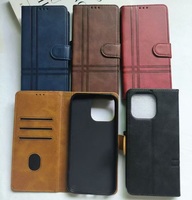Casing Dompet Kulit Vintage Embossed Flip dengan Stand Magnetik untuk iPhone 17 Air 16 15 Pro Max 14 13 Plus 18