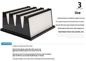 โมดูลกรองอากาศแบบกรองฝุ่น Hepa V-bank พร้อ<span class=keywords><strong>ม</strong></span>โครงเหล็กชุบสังกะสี สำหรับระบบปรับ<span class=keywords><strong>อากาศ</strong></span>ศูนย์<span class=keywords><strong>ข้อมูล</strong></span>และโรงงานอิเล็กทรอนิกส์ - Product Image 5