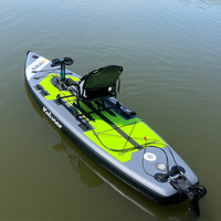 Nouveau design, kayak gonflable de 3,35 m, planche à pédales, système de propulsion 1 place, bateau de pêche