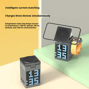 <span class=keywords><strong>Chargeur</strong></span> sans fil multifonction six-en-un pour haut-parleur, réveil, microphone, compatible avec la charge magnétique - Product Image 2