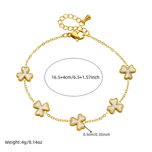 Flower Shape Stainless Steel Jewelry <b>Set</b> With White Shell Pendant Necklace Earrings <b>Bracelet</b> For Women Party Wear - Product Image 5