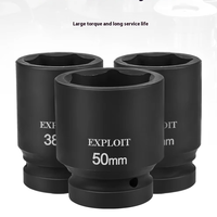 EXPLOIT 3/4 Clé électrique robuste Jeu de douilles à impact pneumatique avec tailles 1 pouce 120mm 12 points 42mm Tailles multiples