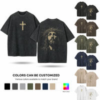 T-shirt unisexe surdimensionné 240-400 GSM, 100% coton, logo personnalisé, col rond, manches courtes, effet vintage, impression DTG