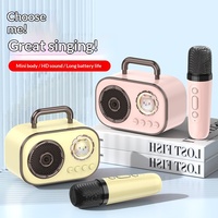 Système de sonorisation karaoké sans fil portable pour la maison avec haut-parleur 5.3 et double microphone en plastique pour chant en extérieur et usage familial