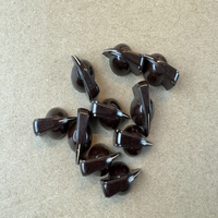 Nouveaux boutons vintage en bakélite marron à tête de poulet, 10 pièces, stock disponible, style années 1950, avec défauts esthétiques # B