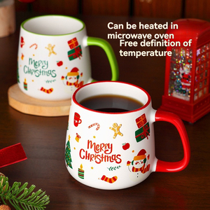 Mugs à café en céramique de Noël en gros - Motifs Père Noël, Bonhomme en pain d'épices, Arbre de Noël - Product Image 4