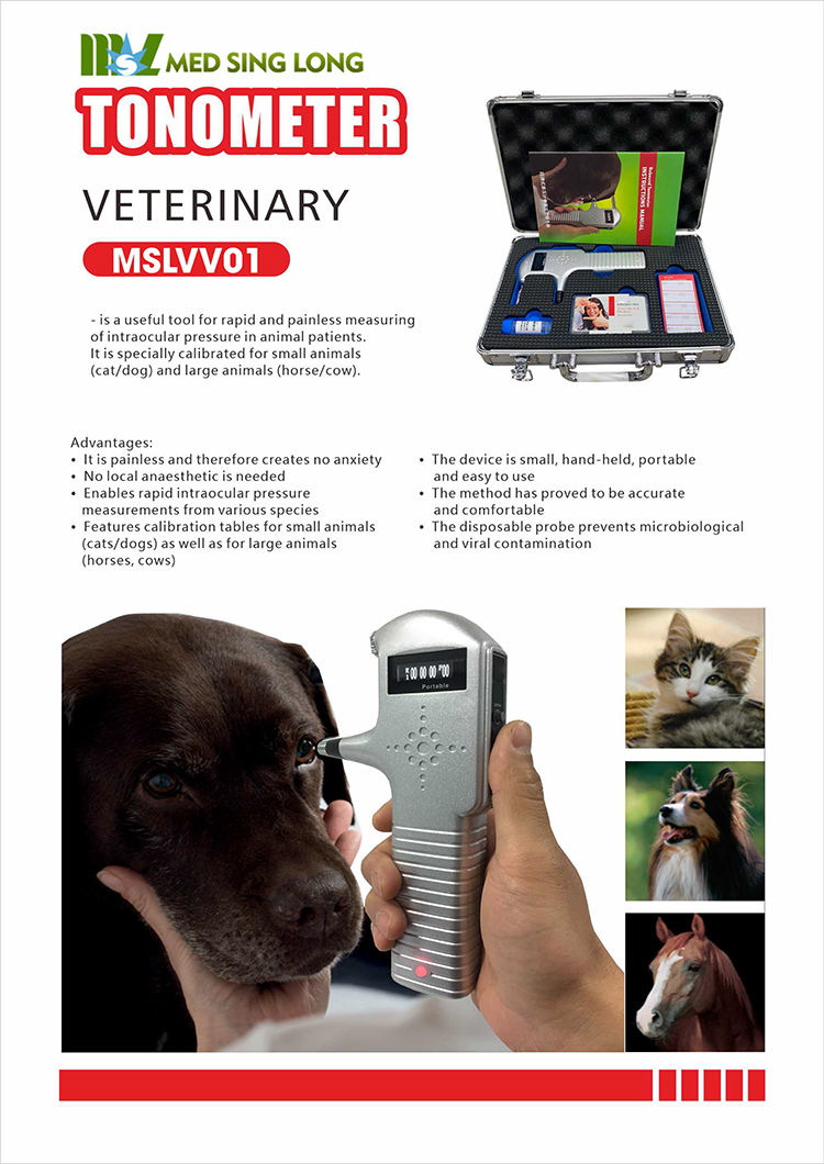 Tonómetro oftálmico de alta calidad Fa800Vet para mascotas de mano para uso en perros/gatos veterinarios